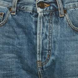 Saint Laurent Blue Denim Raw-Edge Detail Shorts M