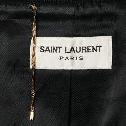 Saint Laurent Paris Black Wool Varsity Jacket M