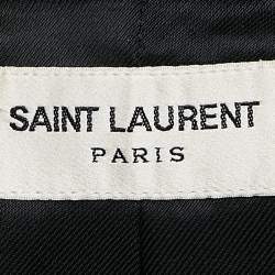 Saint Laurent Paris Black Wool Varsity Jacket M