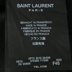 Saint Laurent Paris Black Wool Varsity Jacket M
