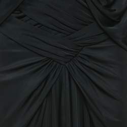 Saint Laurent Paris Black Jersey Draped Blouse and Skirt Set S/M