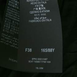 Saint Laurent Paris Black Jersey Draped Blouse and Skirt Set S/M
