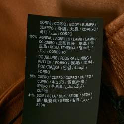 Pre Owned Saint Laurent Paris Light Brown Leather Button Front Knee Length Skirt S