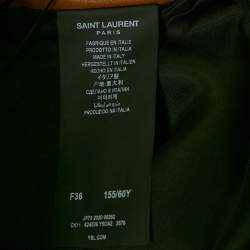 Pre Owned Saint Laurent Paris Light Brown Leather Button Front Knee Length Skirt S
