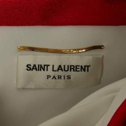 Saint Laurent Black/Red Jersey Cut-Out Strapless Jumpsuit One Size 