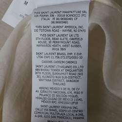 Pre Owned Saint Laurent Paris White Sheer Cotton Blend Tie-Up Detail Oversized Blouse M