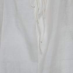 Pre Owned Saint Laurent Paris White Sheer Cotton Blend Tie-Up Detail Oversized Blouse M