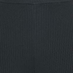 Pre Owned Saint Laurent Black Rib Knit Rider Shorts XS