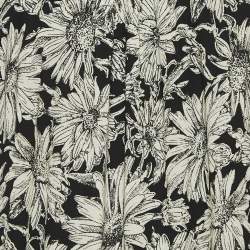 Saint Laurent Paris Black/Cream Floral Print Crepe Pleated Mini Dress S