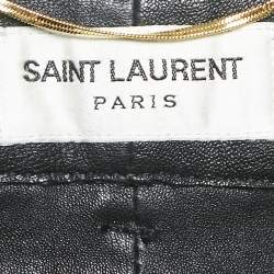 Saint Laurent Paris Black Leather Skinny Pants L