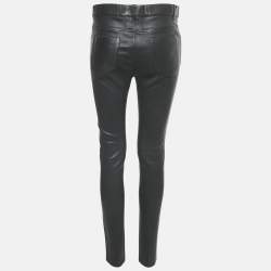 Saint Laurent Paris Black Leather Skinny Pants L