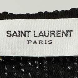 Saint Laurent Paris Black Sequinned Tank Top M