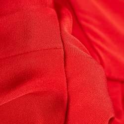 Yves Saint Laurent Vintage Red Crepe Midi Dress L