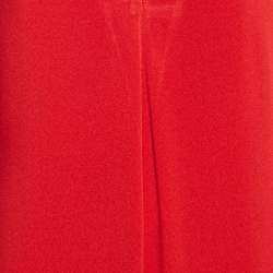 Yves Saint Laurent Vintage Red Crepe Midi Dress L