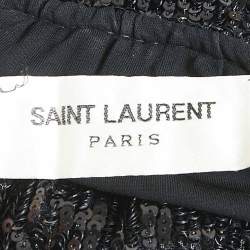 Saint Laurent Paris Black Sequin Long Gown M