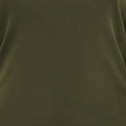 Saint Laurent Paris Green Jersey Asymmetric Maxi Dress S