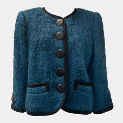 Saint Laurent Paris Black Mohair Vintage 1989 Jacket