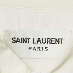 Saint Laurent Paris Off-White Silk Button Front Blouse M