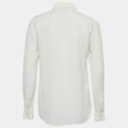 Saint Laurent Paris Off-White Silk Button Front Blouse M