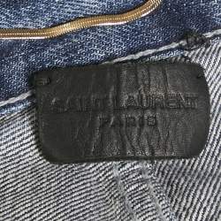 Saint Laurent Paris Blue Faded Denim Straight Leg Jeans L Waist 31"