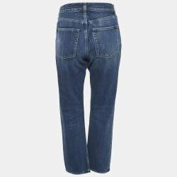 Saint Laurent Paris Blue Faded Denim Straight Leg Jeans L Waist 31"
