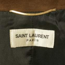 Saint Laurent Brown Nubuck Suede Button Front Jacket S
