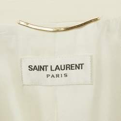 Pre Owned Saint Laurent Off-White Wool Single Breasted Blazer M