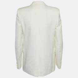Pre Owned Saint Laurent Off-White Wool Single Breasted Blazer M