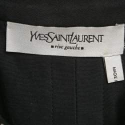 Pre Owned Saint Laurent Black Cotton High Neck Midi Dress L