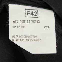 Pre Owned Saint Laurent Black Cotton High Neck Midi Dress L