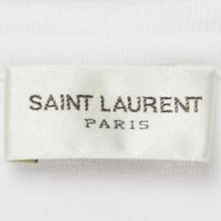 Saint Laurent White Logo Print Jersey T-Shirt L