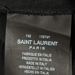 Saint Laurent Black Wool Elasticated Waist Detail Pants L