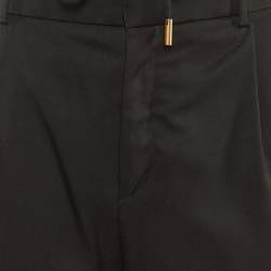 Saint Laurent Black Wool Elasticated Waist Detail Pants L