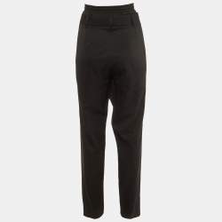 Saint Laurent Black Wool Elasticated Waist Detail Pants L