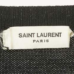 Saint Laurent Black/White Striped Wool Knit Sweater S