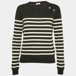 Saint Laurent Black/White Striped Wool Knit Sweater S