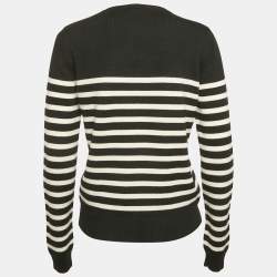 Saint Laurent Black/White Striped Wool Knit Sweater S