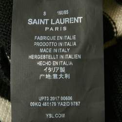 Saint Laurent Black/White Striped Wool Knit Sweater S