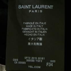 Saint Laurent Paris Black Croc Patterned Leather Mini Skirt S