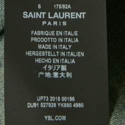 Saint Laurent Blue Embroidered Denim Button Front Blouse S
