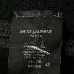 Saint Laurent Black Knit & Mesh Skater Mini Dress XL