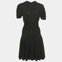 Saint Laurent Black Knit & Mesh Skater Mini Dress XL