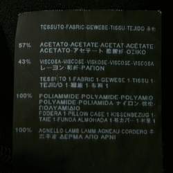 Pre Owned Saint Laurent Black Leather and Lace Trim Crepe Mini Dress M