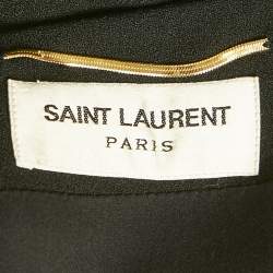 Pre Owned Saint Laurent Black Crepe Sleeveless High-Low Dress S