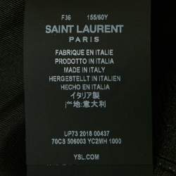Saint Laurent Black Leather Pleated Short S