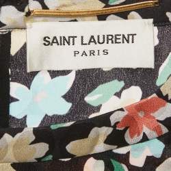 Saint Laurent Multicolor Floral Silk Mini Dress S