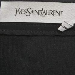 Pre Owned Saint Laurent Paris Black Printed Silk Mini Skirt M