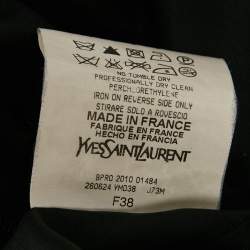 Pre Owned Saint Laurent Paris Black Printed Silk Mini Skirt M