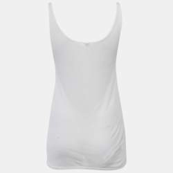 Saint Laurent Paris Cream Rib Knit Tank Top M