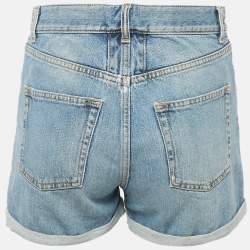 Pre Owned Saint Laurent Paris Blue Denim Shorts M Waist 28"
